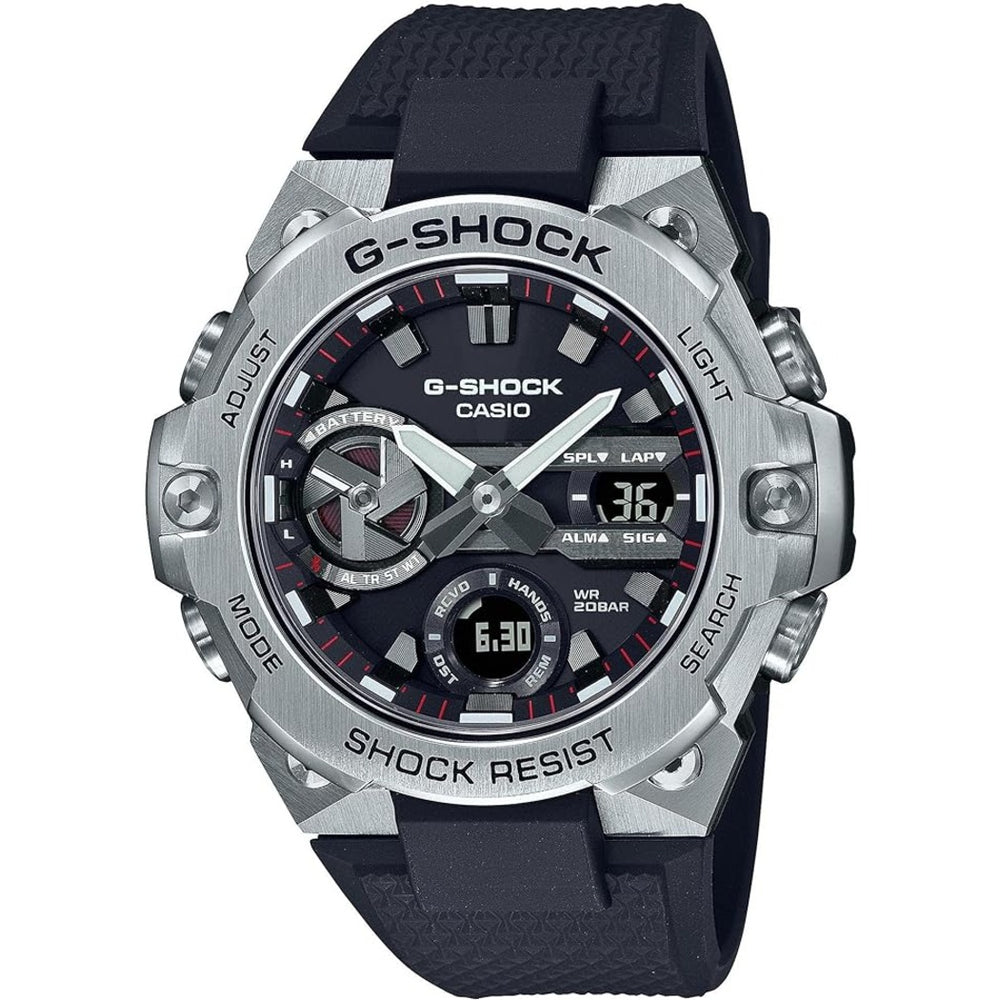 G-Shock: GSTB400-1A G-Steel Watch w/ Rubber Strap - Silver / Black