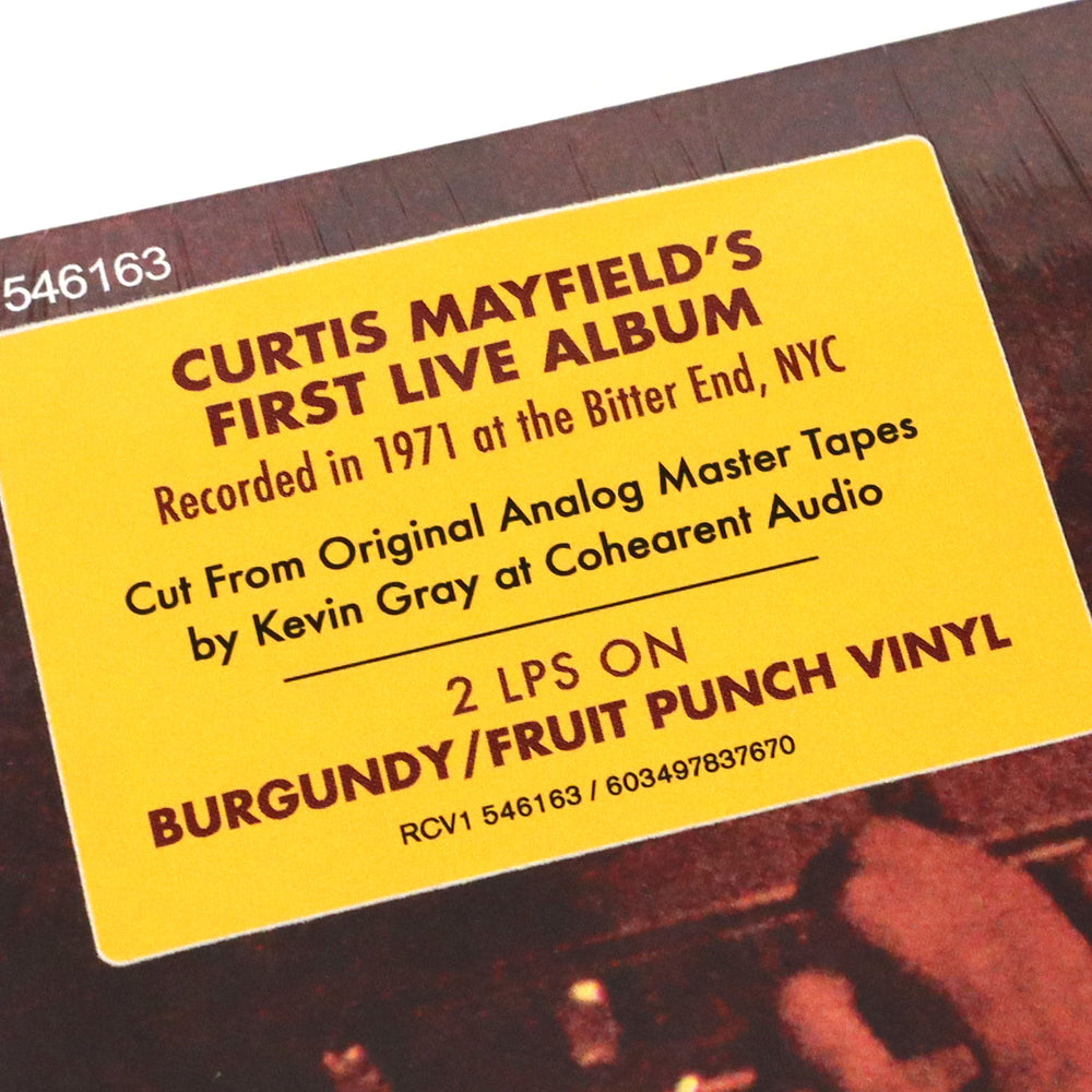 Curtis Mayfield: Live (Colored Vinyl) Vinyl 2LP