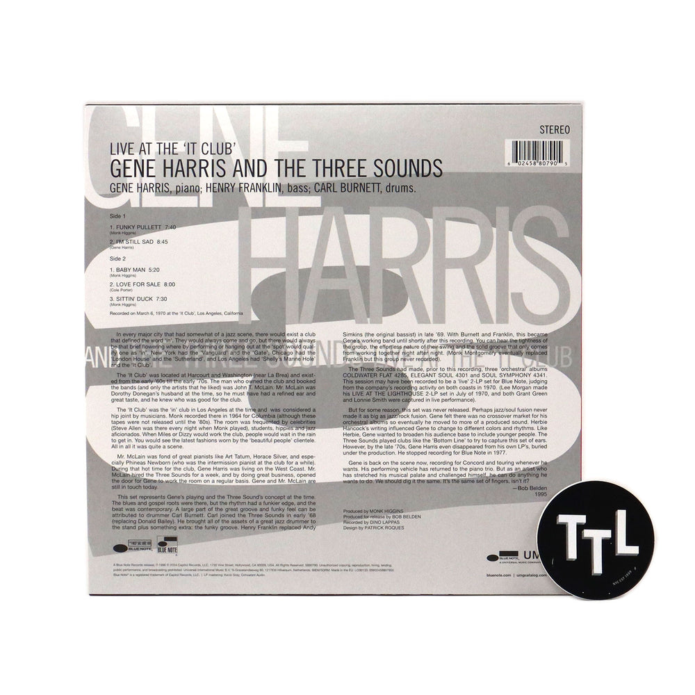 Gene Harris & The Three Sounds: Live At The 'It Club' Vinyl LP