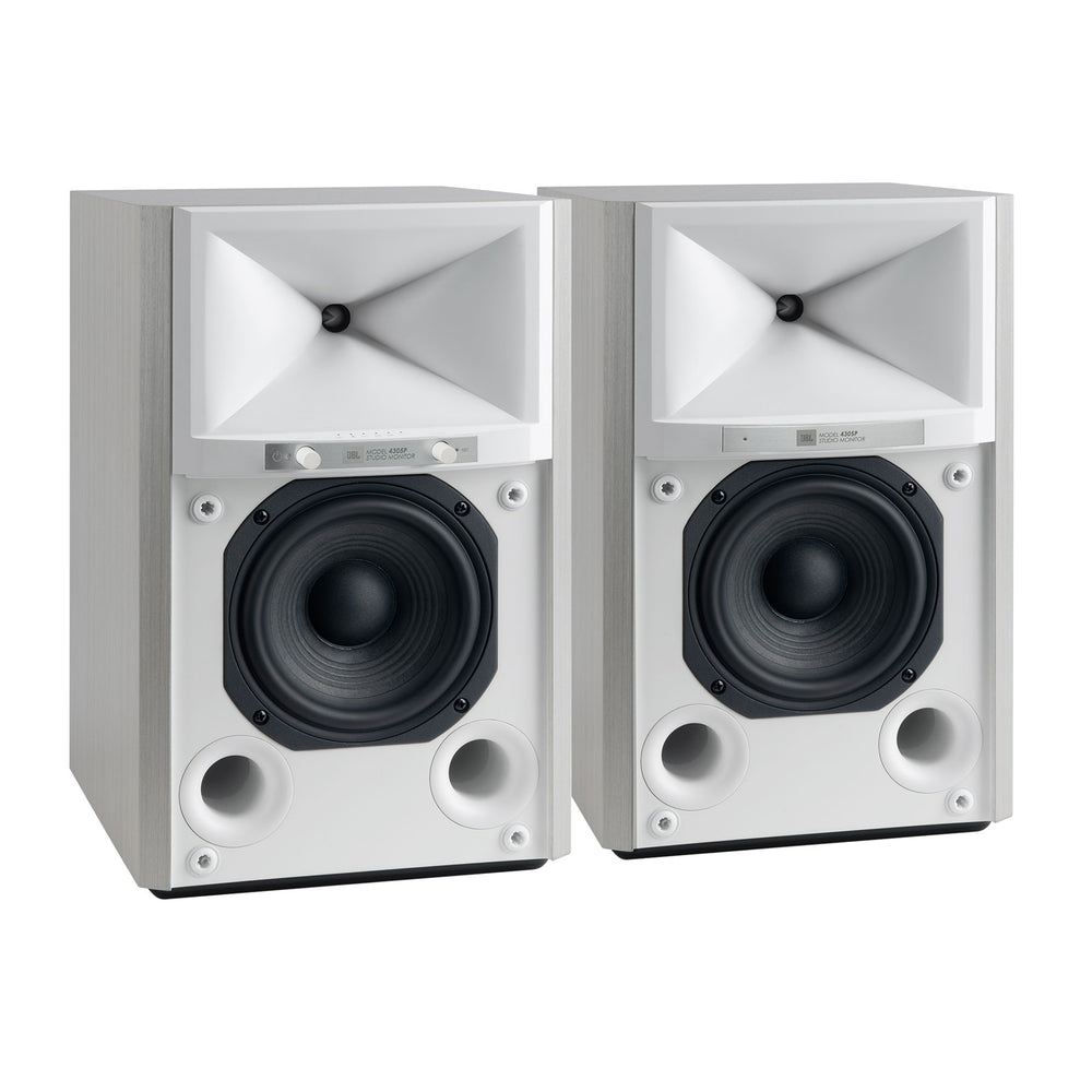 JBL: 4305P Powered Bookshelf Speakers w/ Streaming - Pair / White