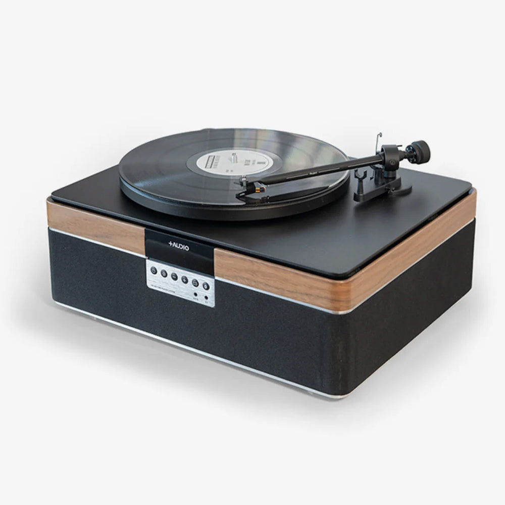 Plus Audio: The +Record Player Turntable + Integrated Audio System w/Bluetooth