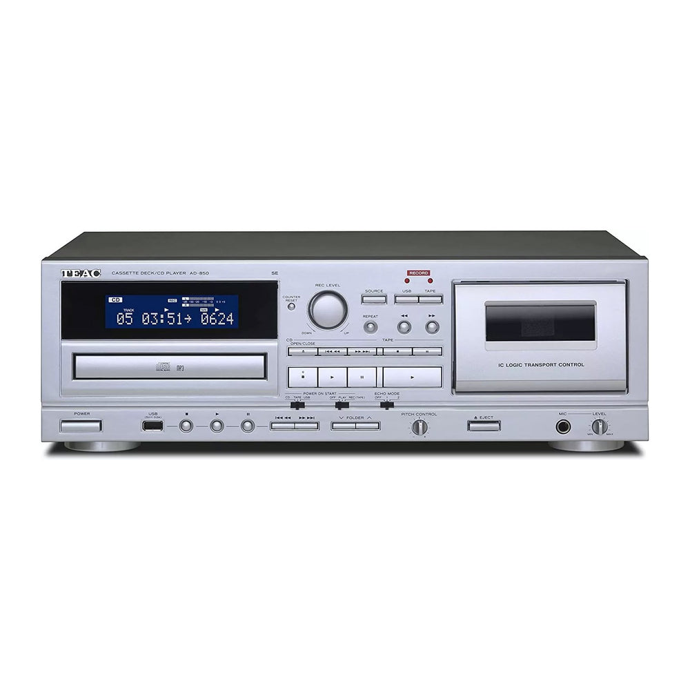 Teac: AD-850 Cassette Player / CD Player / USB Recorder (AD850SES) - Silver