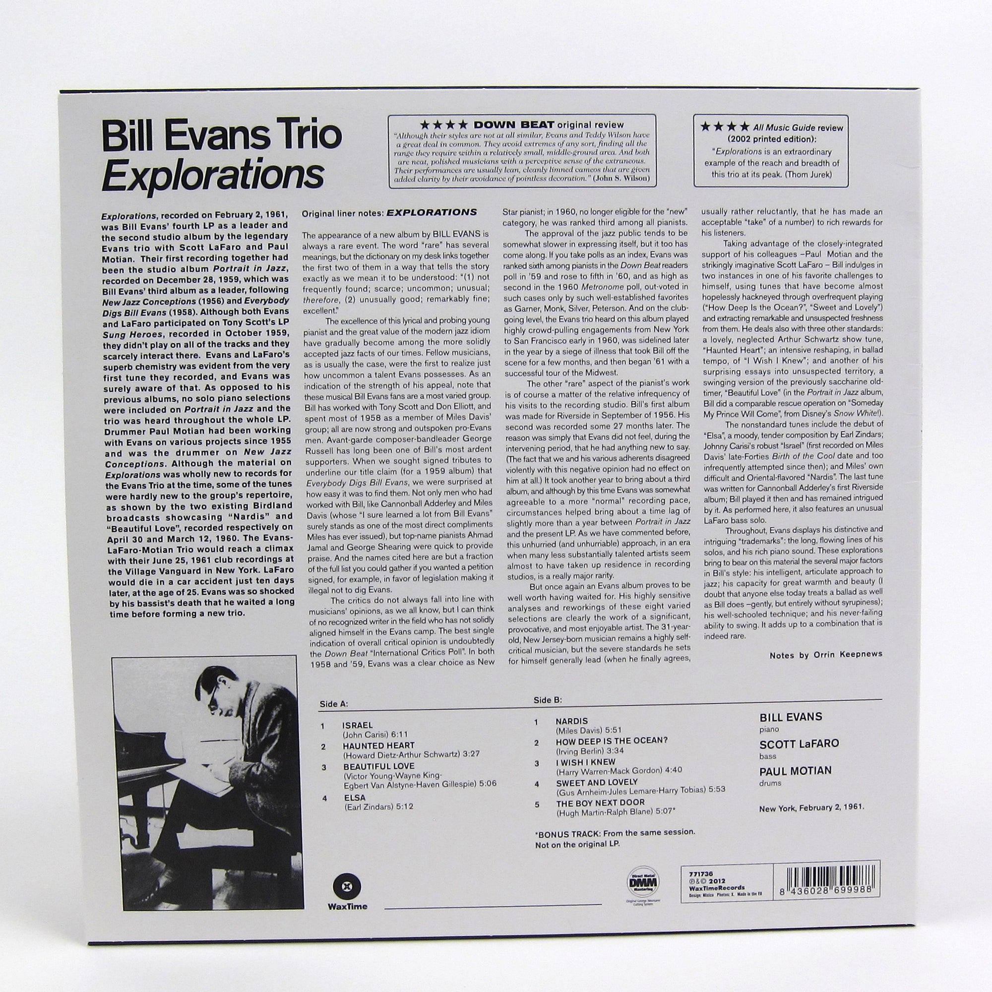 Bill Evans Trio: Explorations (180g) Vinyl LP — TurntableLab.com